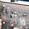 Kệ Đồ Nhà Tắm Trong Suốt Hình Nơ - Hộp Đựng Mỹ Phẩm Treo Tường Đáng Yêu, Decor Phòng Tắm