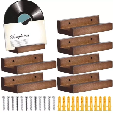 Kệ Ghi Âm Treo Tường 6 Chiếc Gỗ - Lưu Trữ Album, Đỡ Tập Tin, Thư Mục - 209.000 VND