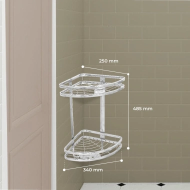 Kệ góc nhà tắm Win QUI PHÚC inox 201 cao cấp không gỉ 2 tầng tiết kiệm không gian 125.090₫