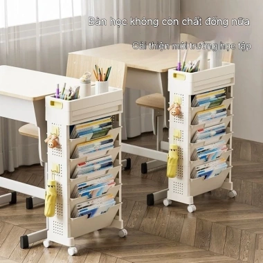 Kệ sách đa năng di động cho trẻ em, lưu trữ trên sàn, dưới bàn, nhiều lớp - Giá ưu đãi 525.000₫