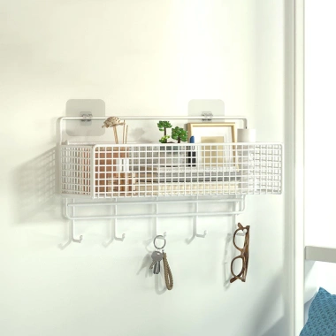 Kệ Treo Tường Không Đục Lỗ Ký Túc Xá Hàng Mạnh Mẽ Giỏ Đựng Đồ Sinh Viên Đại Học Nữ Ký Túc Xá Treo Giỏ Phòng Ngủ Treo Tường 9GVY 4