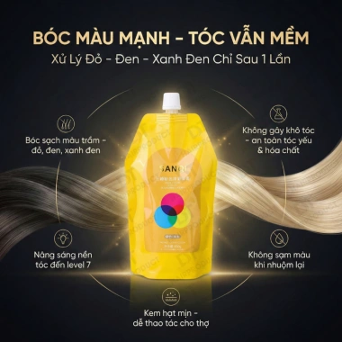 Kem Bóc Màu Tóc SANQI 450g – Bóc Đa Dạng, Nâng Sáng 5 Cấp Độ, Không Sập Màu, 95.000 VND