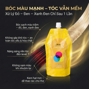 Kem Bóc Màu Tóc SANQI 450g – Bóc Đa Dạng, Nâng Sáng 5 Cấp Độ, Không Sập Màu, 95.000 VND 3 Kem Bóc Màu Tóc SANQI 450g – Bóc Đa Dạng, Nâng Sáng 5 Cấp Độ, Không Sập Màu, 95.000 VND 3