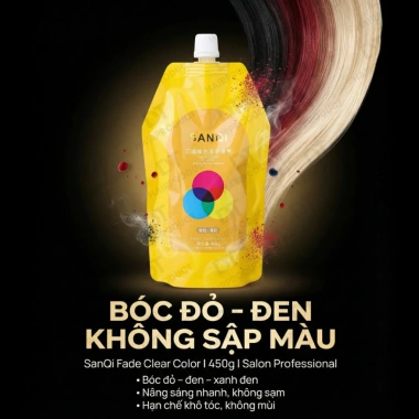 Kem Bóc Màu Tóc SANQI 450g – Bóc Đa Dạng, Nâng Sáng 5 Cấp Độ, Không Sập Màu, 95.000 VND