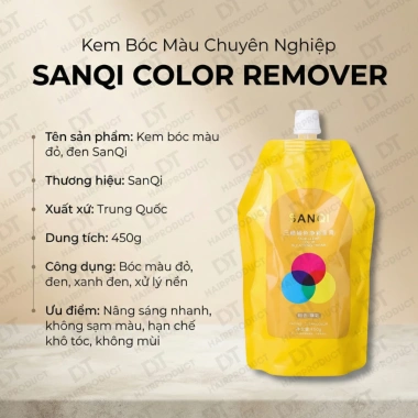 Kem Bóc Màu Tóc SANQI 450g – Bóc Đa Dạng, Nâng Sáng 5 Cấp Độ, Không Sập Màu, 95.000 VND