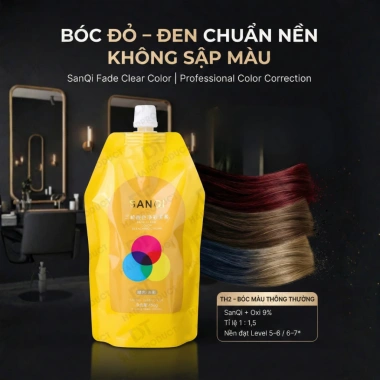 Kem Bóc Màu Tóc SANQI 450g – Bóc Đa Dạng, Nâng Sáng 5 Cấp Độ, Không Sập Màu, 95.000 VND