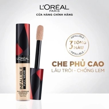 Kem Che Khuyết Điểm L'Oreal Paris Infallible Full Wear 10ml - Độ Che 100%, Không Lo Trôi, Giá 259k