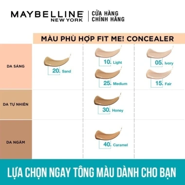 Kem Che Khuyết Điểm Maybelline Fit Me 6.8ml - Mịn Lì, Phủ Tiệp Mọi Tông Da, 153.000₫ Rosslyn Cosmetic