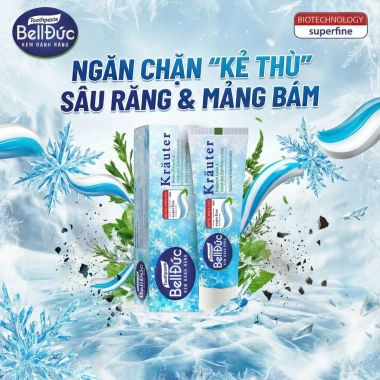 Kem đánh răng Bell Đức hương vị lă hán, nha đam, trà xanh, bạc hà - trắng răng, giảm ê buốt, nuốt được, chỉ 48.000₫