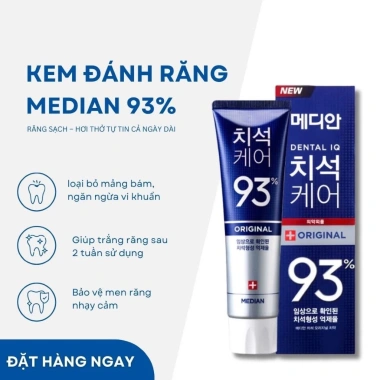 Kem đánh răng Median IQ 93% Trắng răng màu bạc 120g - Giảm giá 65.000đ, giá gốc 82.550đ 4 Kem đánh răng Median IQ 93% Trắng răng màu bạc 120g - Giảm giá 65.000đ, giá gốc 82.550đ 4