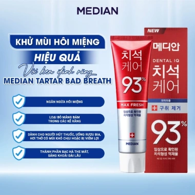Kem đánh răng Median IQ 93% Trắng răng màu bạc 120g - Giảm giá 65.000đ, giá gốc 82.550đ