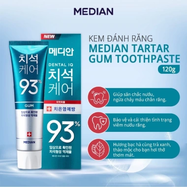 Kem đánh răng Median IQ 93% Trắng răng màu bạc 120g - Giảm giá 65.000đ, giá gốc 82.550đ