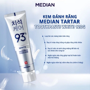 Kem đánh răng Median IQ 93% Trắng răng màu bạc 120g - Giảm giá 65.000đ, giá gốc 82.550đ