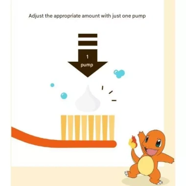 Kem đánh răng Pokémon PERIOE REACH 250g - Hương dâu tây/táo, Fluoride 1.000ppm, Dễ bơm, Giá 366k