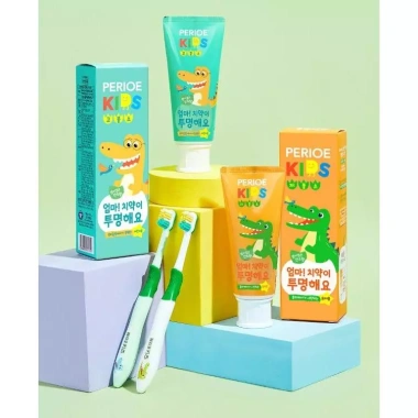 Kem đánh răng trong suốt PERIOE Kids 80g Fluoride 597ppm/1.450ppm, chăm sóc nhẹ nhàng cho trẻ, Made in Hàn Quốc 5