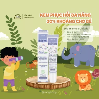 Kem dưỡng ẩm hữu cơ Eau Thermale Jonzac cho bé: Phục hồi da, ngừa hăm, giảm ngứa rôm sảy, giá ưu đãi 320.000₫