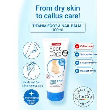 Kem dưỡng ẩm TITANIA - Sữa gót chân nứt 75ml & chân móng tay 100ml, dưỡng da khô thô, 403.731₫