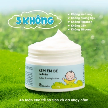 Kem Em Bé Dưỡng Ẩm 30g Cỏ Mềm - Giảm Hăm Tã, Dưỡng ẩm sâu, Giá Ưu Đãi 127.000₫ 3 Kem Em Bé Dưỡng Ẩm 30g Cỏ Mềm - Giảm Hăm Tã, Dưỡng ẩm sâu, Giá Ưu Đãi 127.000₫ 3