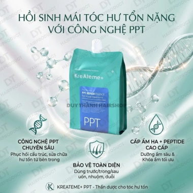 Kem Hấp Phục Hồi PPT KreAteme 970g - Khử Kiềm Hấp Nóng Ủ Lạnh Tóc Hư Tổn Giá 225.000 5
