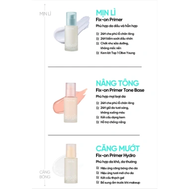 Kem lót Fix-on Primer Code Glokolor 30ml - LG Makeup VN giảm giá 415.000đ, giữ lớp trang điểm bền 24h
