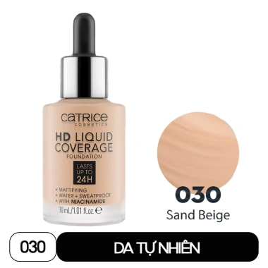 Kem Nền Kiềm Dầu Catrice HD Liquid Coverage 30ml - Che Phủ Tự Nhiên, Giá Ưu Đãi 273.000₫