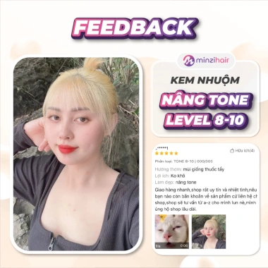 Kem tẩy tóc nhẹ Minzihair HCM - Nâng tone, nhuộm không cần tẩy, giá ưu đãi 75k 5