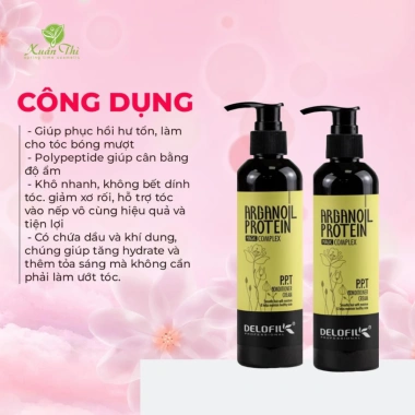 Kem Xả Khô Dưỡng Tóc DELOFIL Argan Oil Protein 260ml - Phục Hồi Hư Tổn, Dưỡng Ẩm, Giữ Nếp Xoăn, Giá 220.000₫