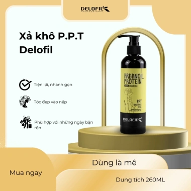 Kem Xả Khô Dưỡng Tóc DELOFIL Argan Oil Protein 260ml - Phục Hồi Hư Tổn, Dưỡng Ẩm, Giữ Nếp Xoăn, Giá 220.000₫
