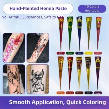 Kem xăm Henna tạm thời Backstreet – Paste Cone đen nâu, vẽ cơ thể, giảm 22% chỉ 48.384đ 4