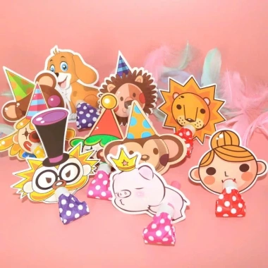Kèn tò tí kèm sticker vui nhộn cute, hoàn hảo cho tiệc sinh nhật bé, giá chỉ 25.000₫