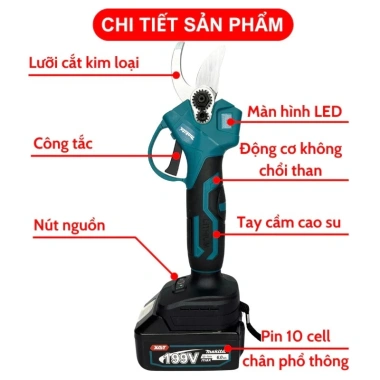 Kéo cắt tỉa chạy pin MONQIQI - Động cơ không chổi than, màn hình LED, sâu 3 cm, giá chỉ 450 000đ 5