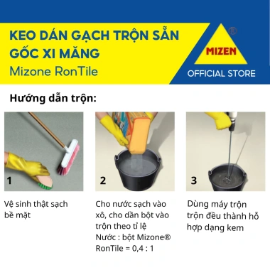 Keo Chít Mạch Trám Khe Gạch Mizone RonTile 1Kg Chống Thấm Hiệu Quả Giá Rẻ 15,000 VND