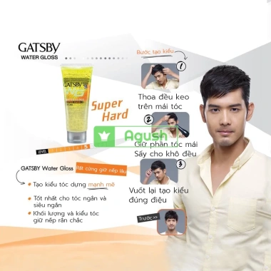 Keo vuốt tóc nam nữ Gatsby Water Gloss Super Hard 170g – Giữ nếp cứng bóng, thơm lâu, 158k 5