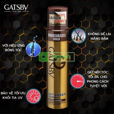 Keo xịt tóc Gatsby Ultra Hard 250ml – Chính hãng Nhật Bản, giữ nếp lâu, không bết dính, siêu cứng, 215k 5 Keo xịt tóc Gatsby Ultra Hard 250ml – Chính hãng Nhật Bản, giữ nếp lâu, không bết dính, siêu cứng, 215k 5
