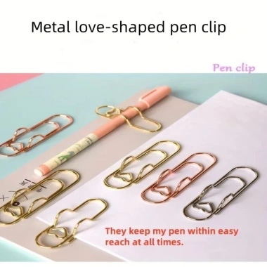 Kẹp Giấy Kim Loại Đa Năng Hình Trái Tim DIY Tình Yêu, Vé Đánh Dấu, Văn Phòng Phẩm 30k