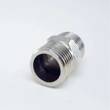 Kép nối inox ren 1/2 21 đo 20mm – Nối 2 đầu ren ngoài, inox 201, giá chỉ 19.260