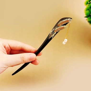 Kẹp tóc gỗ mun cổ điển phong cách Trung Quốc – Phụ kiện tóc & đội đầu H5KK 8