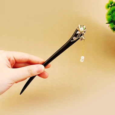 Kẹp tóc gỗ mun cổ điển phong cách Trung Quốc – Phụ kiện tóc & đội đầu H5KK 9