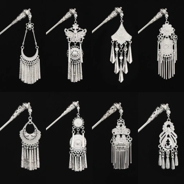 Kẹp tóc handmade Miao phong cách dân tộc Vân Nam retro, thích hợp sân khấu và làm đẹp, giá ưu đãi 99.966₫