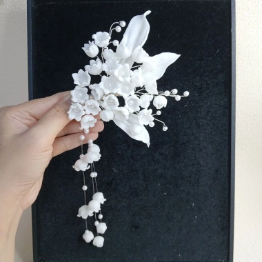 Kẹp tóc hoa linh lan handmade - Tiệm Nhà Xoài, giá ưu đãi 212.500đ