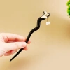 Kẹp tóc tím ánh sáng Mun phong cách cổ xưa, phụ kiện Hanfu giảm 18% 8