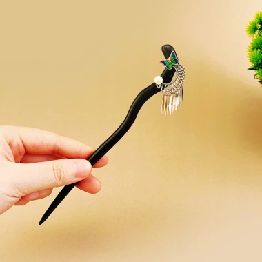 Kẹp tóc tím ánh sáng Mun phong cách cổ xưa, phụ kiện Hanfu giảm 18% 10