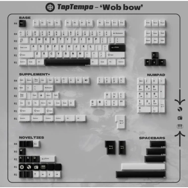 Keycap BOW TapTempo PBT Double Shot Profile Cherry – PBT bền, giảm 20%