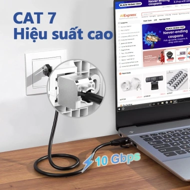 Keystone Jack RJ45 Cat6A Cat7 Cat8 hợp kim kẽm - Hỗ trợ cáp 22‑26AWG, giảm giá Zoerax 205.700₫ 8