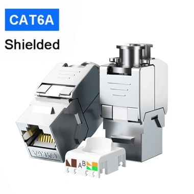 Keystone Jack RJ45 Cat6a/7/8 STP không dụng cụ hợp kim kẽm che chắn Giá chỉ 51.700 VND