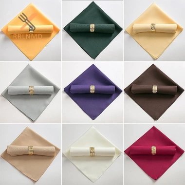 Khăn ăn polyester 48x48cm Rrlnmd - Phong cách nhà hàng, tiệc cưới, tiệc tối - Giá ưu đãi 33.804 VND