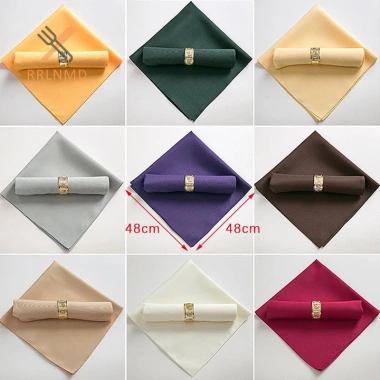 Khăn ăn polyester 48x48cm Rrlnmd - Phong cách nhà hàng, tiệc cưới, tiệc tối - Giá ưu đãi 33.804 VND
