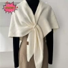 Khăn choàng cape dày mùa đông dệt kim mềm mại, quấn cổ ấm áp - Giá chỉ 153k 6