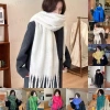Khăn choàng Cashmere mùa đông EBINLANDS - Mohair dài ấm áp, trơn dày thời trang nữ