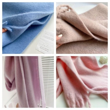 Khăn choàng Cashmere mùa đông EBINLANDS - Mohair dài ấm áp, trơn dày thời trang nữ 4